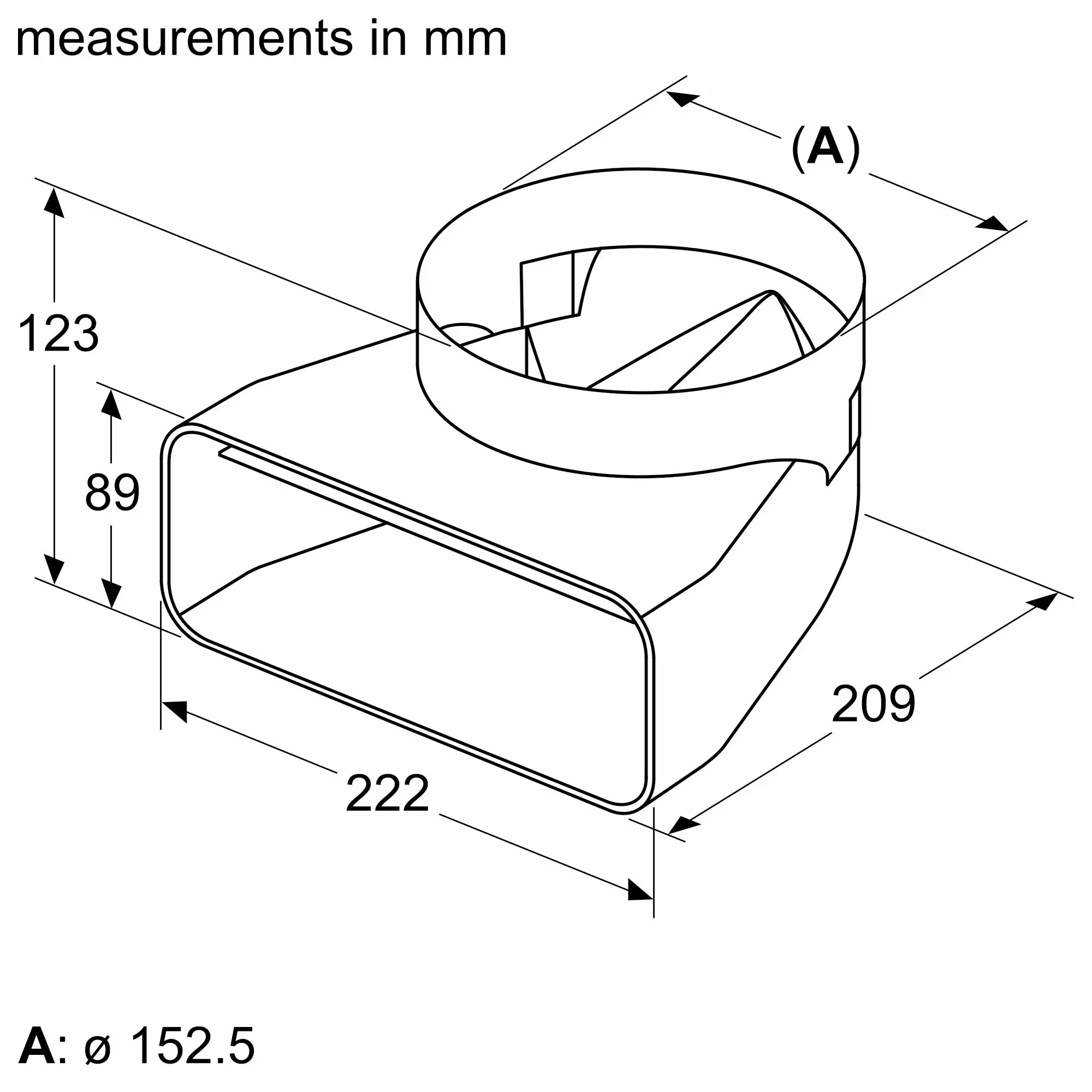 HEZ9VDSI1,Conductă, ⌀ 150 mm, 90 °, rotund-plat cumpăra