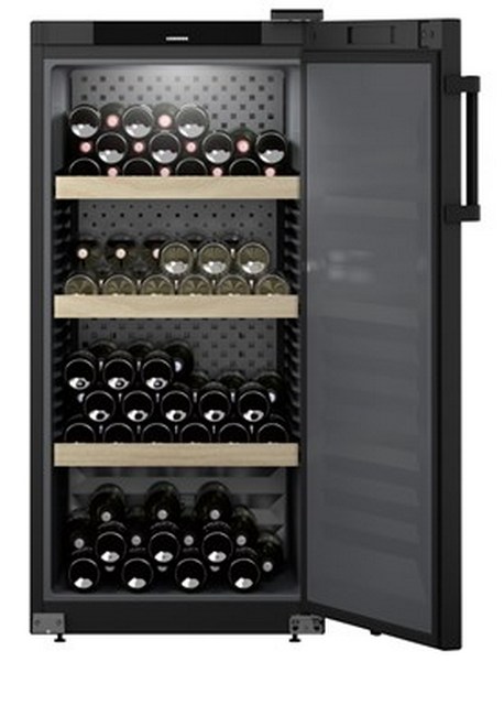 WSbl 4201 Vitrina de vinuri , Liebherr, GrandCru, 128 cm, Capacitate 141 sticle, Clasa D, Negru
