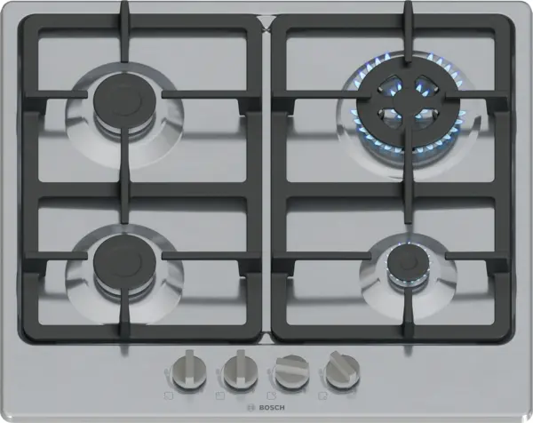 Plită pe gaz Bosch PGH6B5K90 4 zone 60 cm seria 4 Inox