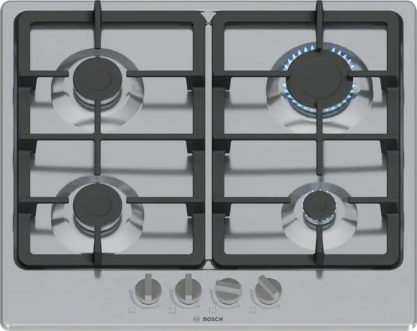 Plită pe gaz Bosch PGP6B5K90 4 zone 60 cm seria 4 Inox