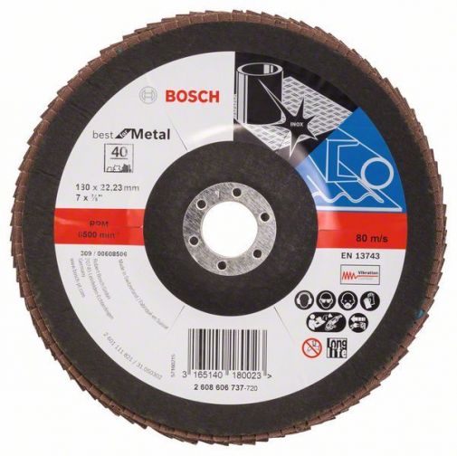 2608606737 Disc de şlefuire evantai X571, Best for Metal în unghi, D 180, G 40